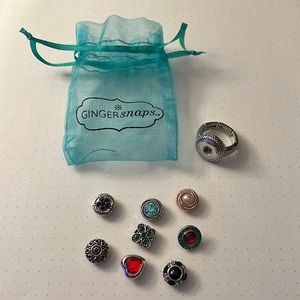 Gingersnap ring and 8 snaps with bag.